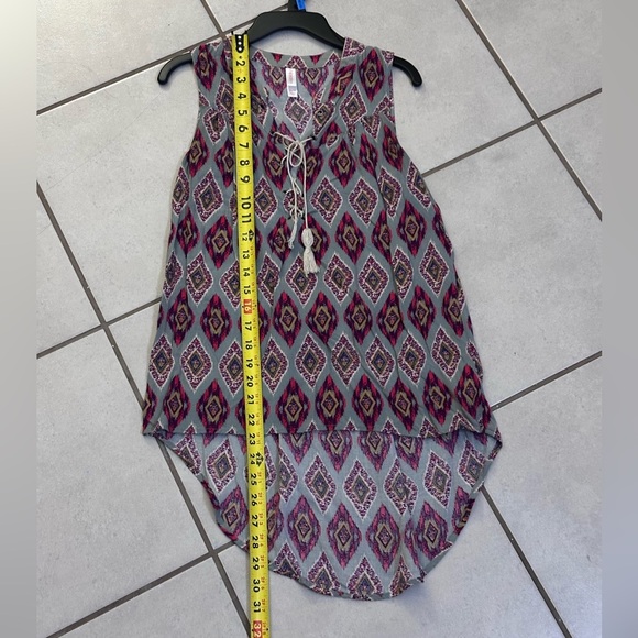 Xhilaration Women Sleeveless Print Tunic Blouse size XS - Picture 6 of 7